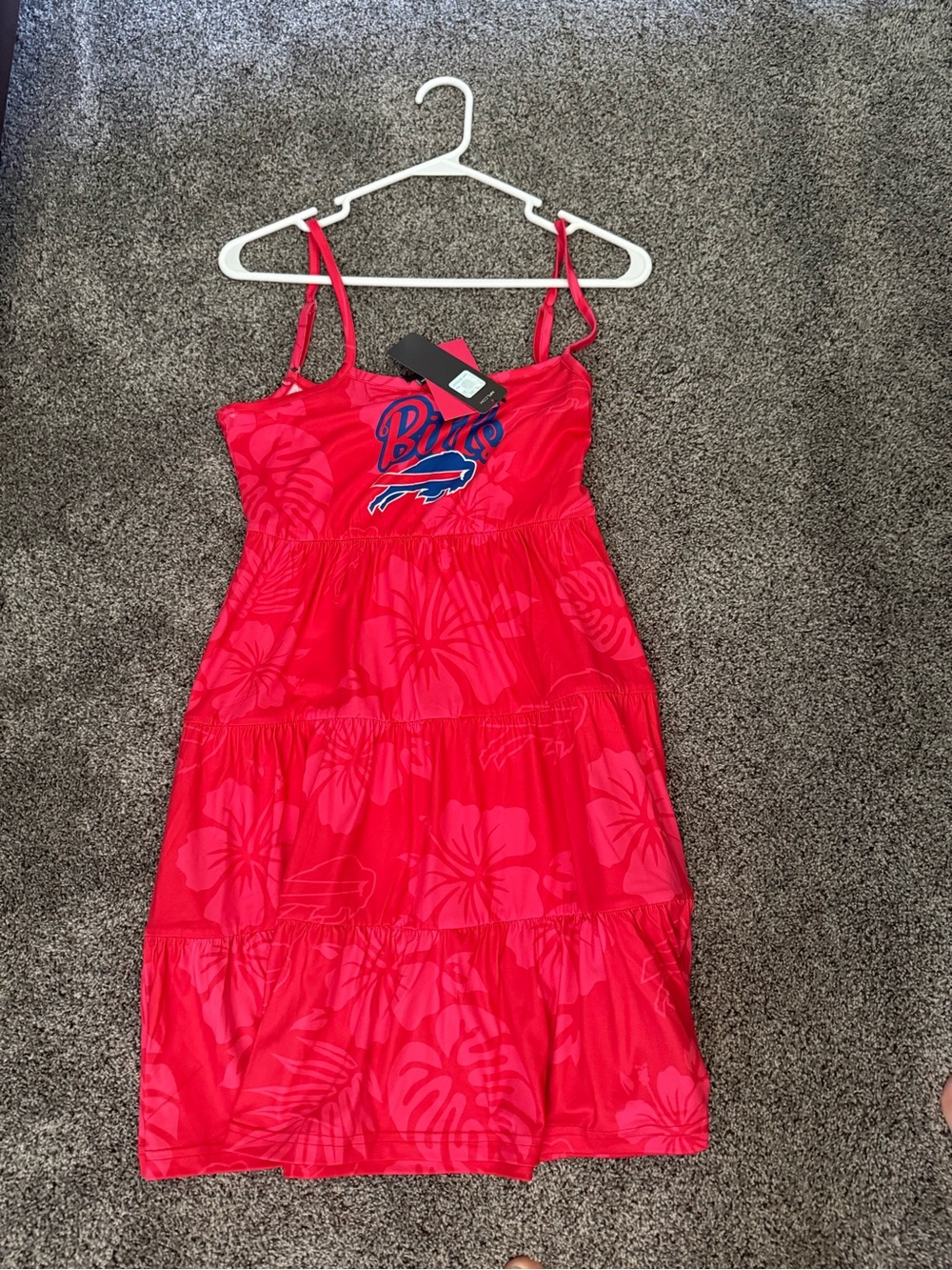 Buffalo Bills Red Floral Tiered Sundress